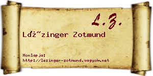 Lézinger Zotmund névjegykártya